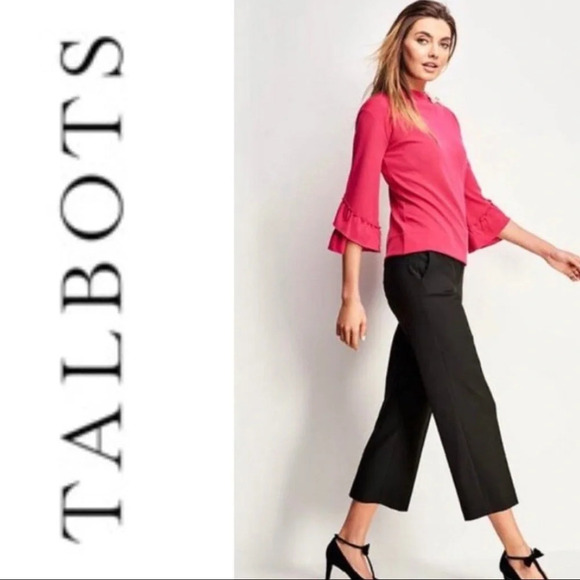 Talbots Plus Size Talbots 3/4  Ruffle Sleeve Tunic Hot Pink Size 2X - Picture 1 of 8